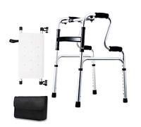 Andador, andadores para personas mayores, resistente, liviano, de altura ajustable, asistente de escalón de aluminio, antideslizante en el interior, exterior de la casa, todo está bien (andador+asien