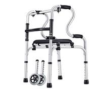 Andador, andadores pesados para personas mayores, andador vertical plegable de tamaño grande, en casa exterior interior, adultos mayores personas altas mujeres todo está bien (andador+asiento+2 rueda