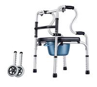 Andador Auxiliar De Rehabilitación, con Inodoro Extraíble, Andador para Ancianos con Ruedas Y Asiento, Andador con Ruedas para Postura Vertical Ayudas para Movilidad con Ruedas Plegables para Ancia