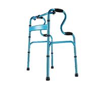 Andador auxiliar de rehabilitación de aleación de aluminio estándar plegable con reposabrazos Ayuda de movilidad para personas mayores ajustable en altura (azul) El doble de comodidad