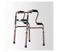 Andador auxiliar de rehabilitación de ruedas de aluminio con ruedas Plegable Estándar Altura ajustable Ayuda para la movilidad para personas mayores Bronce El doble de comodidad