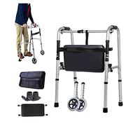Andador auxiliar, equipo de entrenamiento de rehabilitación de extremidades inferiores, taburete de bastón plegable liviano para ancianos (Tamaño: F) Anhelo