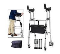 Andador auxiliar, equipo de entrenamiento de rehabilitación de extremidades inferiores, taburete de bastón plegable liviano para ancianos (Tamaño: F) Anhelo
