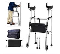 Andador auxiliar, equipo de entrenamiento de rehabilitación de extremidades inferiores, taburete de bastón plegable liviano para ancianos (Tamaño: F) Anhelo