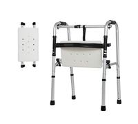 Andador auxiliar plegable de aleación de aluminio para rehabilitación Ayuda para caminar para personas mayores Altura ajustable Compacto Ligero Portátil B (A) El doble de comodidad