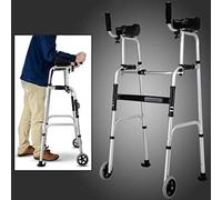 Andador, ayudas para caminar con 2 ruedas plegables, andador con andador con sistema de freno doble, médico 7 altura ajustable utilizado para personas mayores que caminan Es tan amable de su part