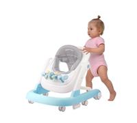 Andador Babywalker 2en 1 - Carro de despertar y caminar con función basculante con ruedas, música, zona de juegos para mesa de comedor plegable (7.31), color azul