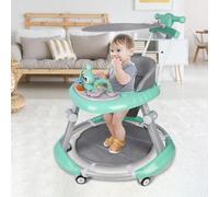Andador Babywalker - Carro de despertar y caminar Andador, con ruedas, música, zona de juegos Mesa de comedor plegable/verde