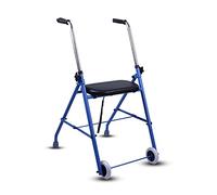 Andador bariátrico ligero y plegable con 2 ruedas, rodante con asiento acolchado, altura ajustable, muleta de ayuda de movilidad para ancianos, estrella de luz