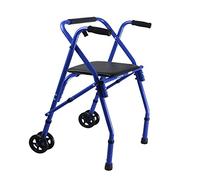 Andador bariátrico ligero y plegable con 2 ruedas, rodante con asiento acolchado, altura ajustable, muleta de ayuda de movilidad para ancianos, estrella de luz