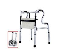 Andador bariátrico resistente con tabla de asiento y rueda delantera Ayuda para caminar Ligero y portátil Liberación de doble botón Adecuado para ancianos/pacientes/discapacitados El doble de comodid