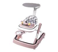 Andador bebé 5en 1, Andador para bebé con cesta de baloncesto + música + luces, carrito de paseo bebe con centro de juegos, Baby Walker a partir de 6 meses-rosa