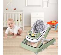 Andador bebé 5en 1, Andador para bebé con cesta de baloncesto + música + luces, carrito de paseo bebe con centro de juegos, Baby Walker a partir de 6 meses-verde