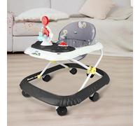 Andador Bebe con conjunto de juego y alfombra de suelo, ayuda a caminar resistente plegable con 5 posiciones ajustables, ideal como ayuda para caminar para los primeros pasos de tu hijo (negro-58 x 55