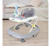 Andador Bebe con conjunto de juego y alfombra de suelo, ayuda a caminar resistente plegable con 5 posiciones ajustables, ideal como ayuda para caminar para los primeros pasos de tu hijo (gris-58 x 55