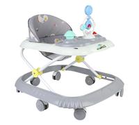 Andador bebé niña niño de 6 a 18 meses, Andador de bebé ajustable en altura con ruedas silenciosas, centro de actividades con música y luces, 58 x 55 x 65 cm, gris
