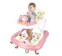 Andador Bebe4 en 1, Multifunción Baby Walker con diseño anti-rollover y altura ajustable,Caminador de empuje sensorial con luces/música, 6-18 meses62*68 * 36-81 cm - Rosa