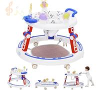 Andador Bebes 5in1,Tacata Bebe Plegable con Altura Música,Plegable Asiento Giratorio 360°, 6 Ruedas Silenciosas,Apto Para Niños y Niñas a Partir de 6 Meses,Azul