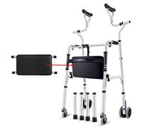 Andador Caminador Plegable Para Ancianos, Andador Plegable Ligero Con Ruedas Auxiliar De Rehabilitación De Aleación De Aluminio Grueso Ajustable Para Personas Mayores Discapacitadas