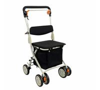 Andador Carro de Compra para Mayores - Plegable,Asiento y Respaldo Acolchado, Freno Seguridad, Bolsa Extraíble, Ruedas 360º -Ligero y Ajustable en Altura- PESO SOPORTADO 130KG- MARCA ESPAÑOLA