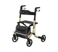 Uniprodo Andador Para Adultos Caminador UNI_ROLL_04 F (Carga Máxima 136 kg, Ruedas De TPR, Altura Ajustable 88-98 cm, Color Champagne)