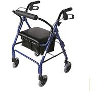 Andador con Andador Andador Andador Andador Carrito de Compras Asiento Blando Andador de aleación de Aluminio Bastón Plegable Antideslizante Anhela