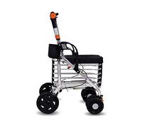 Andador Con Andador Andador Andador Con 4 Ruedas Andador Para Caminar Movilidad Plegable Ayuda Para Caminar Asiento Y Parte Inferior Ajustables En Altura Cesta De Compras Para Ancianos