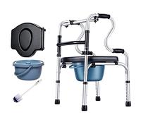 Andador con Andador, Andador con Andador Plegable y liviano con Asiento Acolchado, Asistente para Andador Ajustable y Plegable Equipado con Almohadilla para reposabrazos (Color: A)