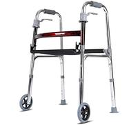 Andador con Andador, Andador Floding Andador de Aluminio con Asiento y 2 Rodillos Andador portátil para Ancianos Obesidad Andador para Adultos Ajuste para Compartir