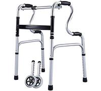 Andador con Andador Andador para Personas Mayores y Adultos Ancianos Aleación de Aluminio con Rueda Asiento de Inodoro Plegable con Bolsa de Almacenamiento
