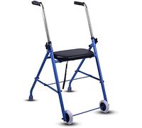 Andador Con Andador Andador, Plegable De Aluminio Y Cómodo Agarre De Mariposa, Asiento Acolchado, Ruedas De Goma, Altura Del Agarre Se Puede Ajustar