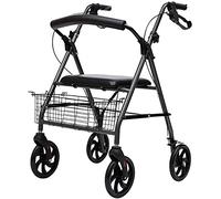 Andador con Andador, Ayuda para la Movilidad para Caminar Plegable de Aluminio Andador con Andador Carrito de Compras con Asiento y Freno de Mano Caminata Estrecha Anhela