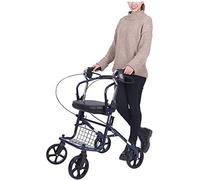 Andador con andador, ayudas para caminar, carrito de compras plegable y resistente con asiento, andador con andador con sistema de freno doble más nuevo, utilizado para personas mayores que caminan