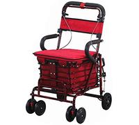 Andador con Andador Carrito de Compras Multifunción Carrito de Compras de Comestibles de Cuatro Ruedas Ocio para Ancianos Carro para Sentarse Andador Auxiliar Plegable Carretillas de Mano Anhelan