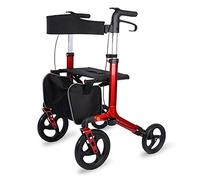 Andador con Andador con Asiento, Carro de Compras de aleación de Aluminio con Ajuste de Altura Plegable para Personas Mayores Scooter de Cuatro Ruedas, Ayudas para la Movilidad Interesantes