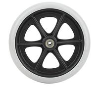 Andador con andador con asiento, silla de ruedas de 8 pulgadas Ruedas delanteras Ruedas de goma antideslizantes para discapacitados Accesorio para silla de ruedas Gris