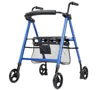 Andador con Andador De 4 Ruedas, Andador Vertical, Andador Alto con Asiento Acolchado Y Ruedas Delanteras De 6 Pulgadas, Fácil De Plegar/Altura Ajustable, para Personas Bariátricas, Ancianos