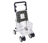 Andador con Andador de 4 Ruedas, Ayuda para Caminar con Movilidad Plegable, Andador para Ancianos con Asiento Ajustable en Altura, Andador para Ancianos de Aluminio Interesante