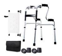 Andador con andador de aleación de aluminio con asiento y ruedas, portátil, ultraligero para personas mayores (2#)