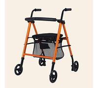 Andador con Andador de Cuatro Ruedas Carrito de Compras Andador Ayuda para Caminar con Respaldo de Asiento Andador con Andador de Altura Ajustable en Aluminio
