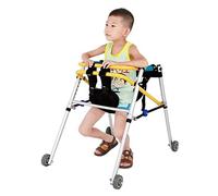 Andador Con Andador For Rehabilitación Infantil, Marco De Pie Plegable Y Ligero, Aleación De Aluminio, 4 Ruedas, Ayudas For Caminar Con Movilidad For Niños Con Asiento(S)