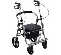 Andador con Andador Ligero Plegable De Aluminio Ajustable, Carro, Scooter De Compras Antiguo Plegable, Carro De Compras De Comestibles De Cuatro Ruedas Anhelo
