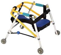 Andador con Andador Ligero y Plegable de Cuatro Ruedas con Asiento Acolchado para niños pequeños, niños, Adolescentes con Necesidades Especiales, parálisis Cerebral, Duradero, Altura Ajustable,XL