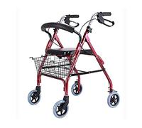 Andador con Andador Marco para Caminar Conveniente Carro Plegable para Andador para Ancianos Aleación de Aluminio Andador multifunción de Cuatro Ruedas Ayuda para Caminar Andadores estándar