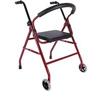 Andador con Andador, Marco para Caminar, Plegable con 2 Ruedas, Respaldo del Asiento Acolchado, Ayuda para la Movilidad, Altura Ajustable, portátil, anhelo