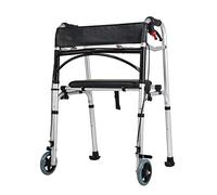 Andador Con Andador Para Personas Mayores Con Asiento Y Ruedas, Ayuda De Movilidad Ligera Y Plegable, Capacidad De Carga De Altura Ajustable 180 Kg