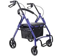 Andador con Andador para Silla de Ruedas Andador con Ruedas de Aluminio, Andador con Ruedas súper liviano Andador Plegable con Freno liviano para Adultos con Asiento Ajustable en Altura por Piernas A