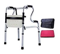 Andador con Andador Plegable Andador con Andador Andadores estándar para Personas Mayores, con Asiento Andador Plegable liviano Altura Ajustable de 8 Niveles (sin Rueda)