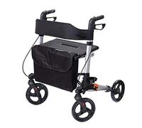 Andador con Andador Plegable Andador con Andador Plegable para Adultos, Personas Mayores, Personas Mayores, Ayuda para la Movilidad para discapacitados, Silla de Transporte de Aluminio de 4 Ruedas (G