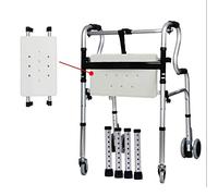 Andador con Andador Plegable Andador de rehabilitación Multifuncional, Andador con Andador de Cuatro Ruedas Plegable y liviano con Asiento Acolchado y manijas ergonómicas